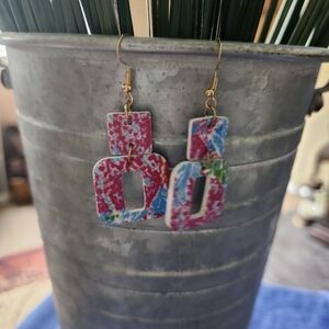Square Lilly Pulitzer Inspired Earrings